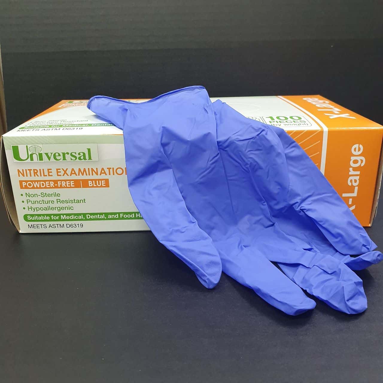 Blue Nitrile Gloves Extra Large U Resin