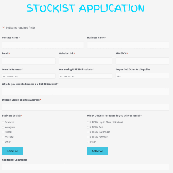 Stockist application | uresin | 0437 054 548