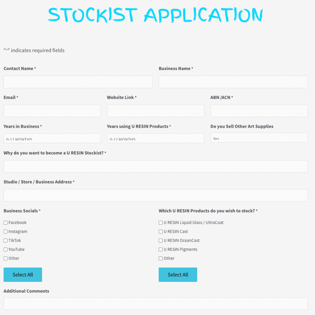 Stockist Application Requirements | U Resin | Blog Post