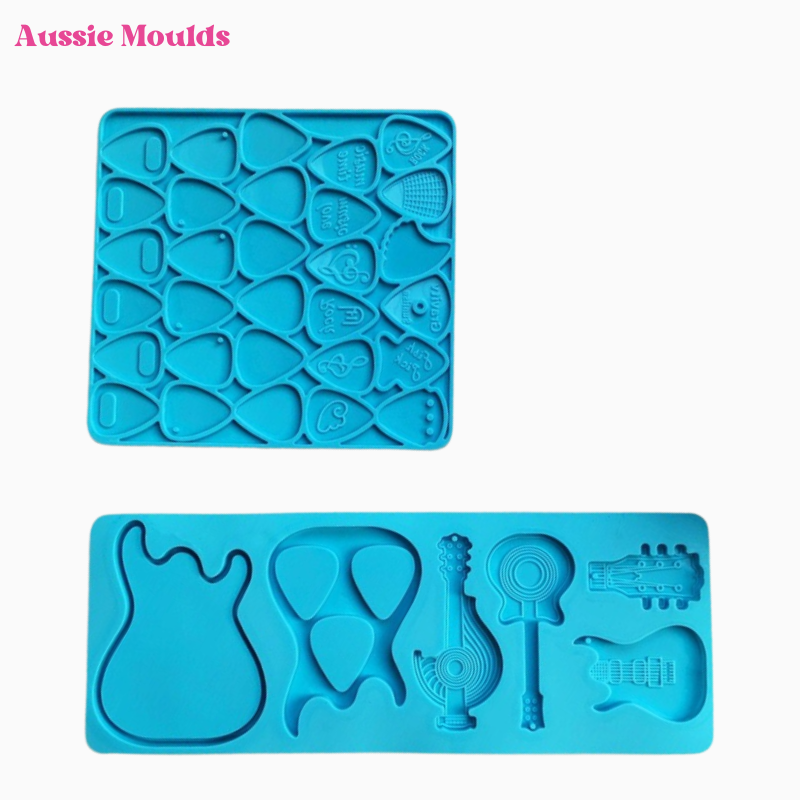Guitar And Picks Mould 1 | Uresin Guitar and picks mould